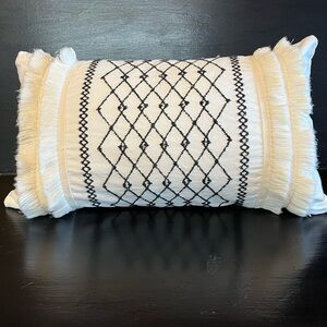 INK & IVY boho embroidered 12x20 pillow BEA Black & White Decorative Pillow